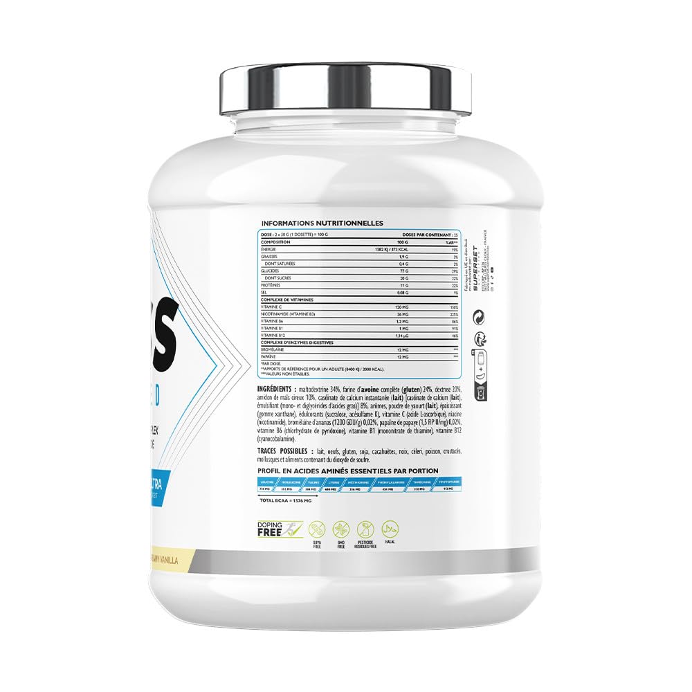 Superset Nutrition | Programme Prise De Masse Expert - Mass Advanced 2,5kg Vanille Crémeuse - Créatine Hardcore Ice Tea - Bcaa Xtreme - Xenatest Hardcore