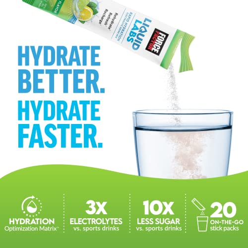 Force Factor Liquid Labs Electrolytes Powder, Hydration Packets To Make Electrolyte Water With 5 Essential Electrolytes, Vitamins, Minerals, And Antioxidants, Lemon-Lime Flavor, 20 Stick Packs #TOP1