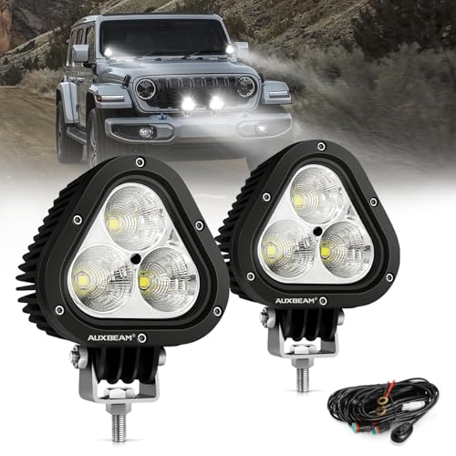Auxbeam 3.5 Inch Round LED Pod Lights 50W Amber Offroad Lights Spot Flood Yellow Fog Lights 4x4 Off-Road Lighting Ditch Bumper A-Pillar Driving Auxiliary Light 3.5" Round Combo Beam (Amber)