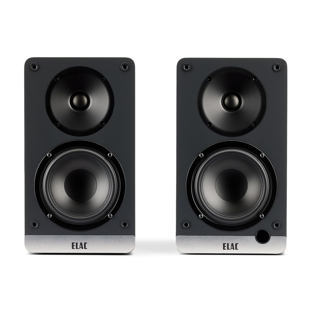 ELAC Kompakt Lautsprecher Debut ConneX DCB41, Boxen für Audiowiedergabe via HDMI, USB, Phono & Bluetooth, exzellenter Klang & hochwertiges Design, 1 Aktivlautsprecher-Set, Schwarz