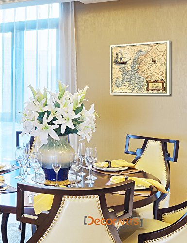 Image of DECORARTS - Vintage Europe Map Canvas Wall Art, Antique Historical European Map for Wall Decor, Hand-Stretched Giclee Print, Living Room Office Study Decor, Ready to Hang, Handcrafted in USA, 20x16''