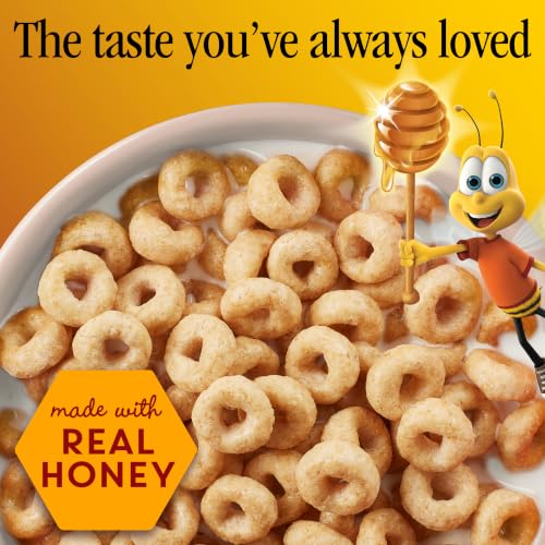 Image of Cheerios Honey Nut Breakfast Cereal Cup, Gluten Free, Single Serve, 1.8 oz | Real Honey & Natural Almond Flavor, Can Help Lower Cholesterol, Excellent Source of Vitamin D, 22g Whole Grain per Serving