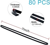 Vista 2 de AMUU Bandas de goma negras para papeleras de 8-33 galones, paquete grande de 120 piezas, tamaño #117B (17.8 cm x 0.32 cm) para papeleras grandes