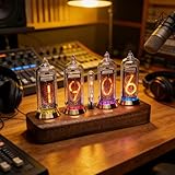 Nixie, orologio digitale retrò IN-14, controllo Bluetooth, timer integrato, luminosità regolabile e luce di sfondo per casa, camera da letto, ufficio
