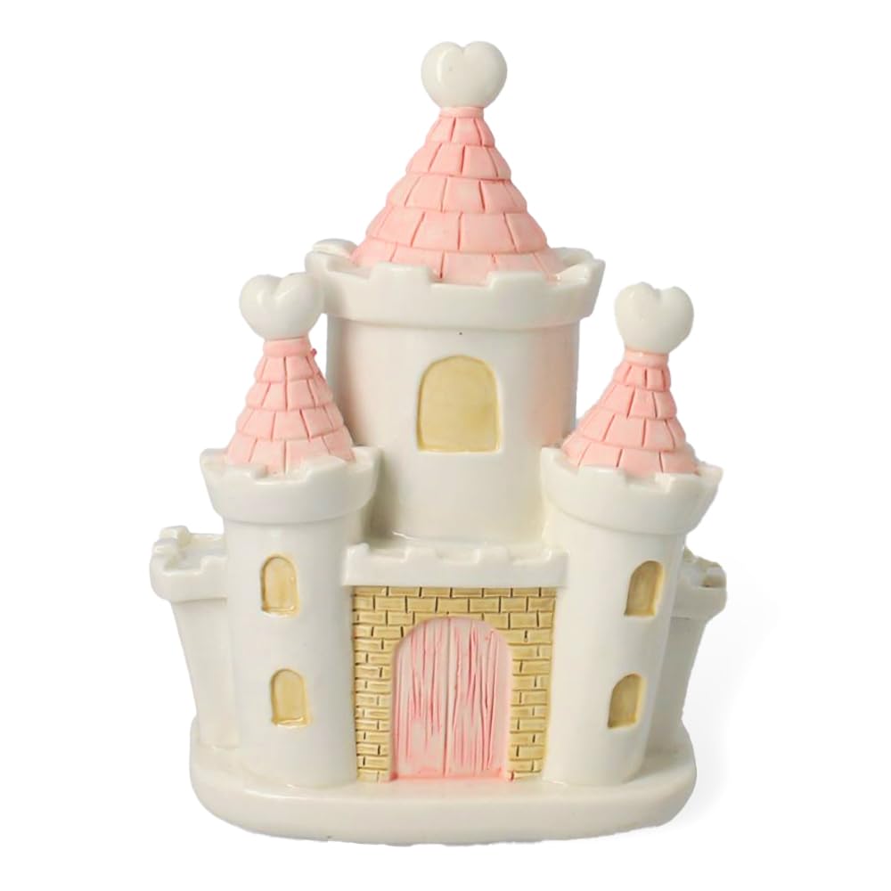 DLM-A158 Bomboniere kit 6 salvadanai castello Principessa rosa con 6 scatole regalo per battesimo bimba nascita bambina comunione cresima primo compleanno bimba