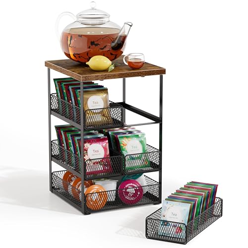Segtenant Tea Bag Organizer, 4 Tier Tea Bag Holder with