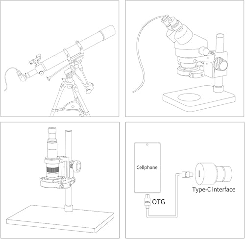 Miniatura 7 de HAYEAR Cámara electrónica del microscopio USB 4K, cámara ocular digital de 8MP 12.3" color Cmos 3840x2160P, cámara portátil del microscopio