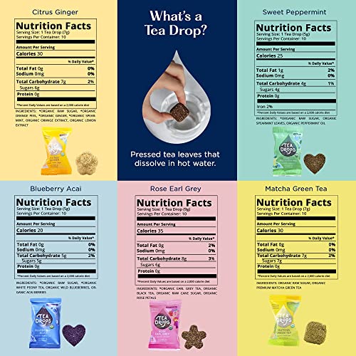 image for Tea Drops Lightly Sweetened Loose Leaf Tea Gift Box | Bagless Caf/Deca