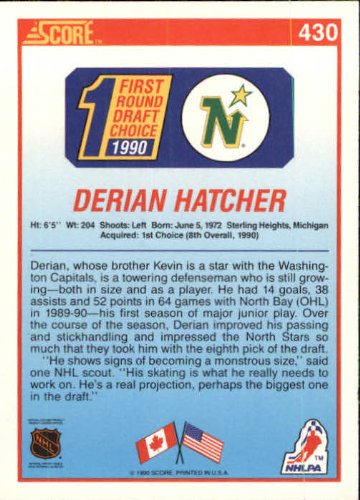 Amazon.com: 1990 Score Hockey Rookie Card (1990-91) #430 Derian