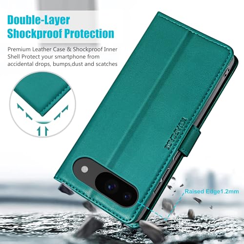 Coque Pixel 9 et 9 Pro Kuafcase bleu lac avec porte-cartes et support - 3