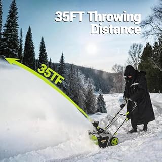 DEKOPRO 20-Inch Cordless Snow Blower, 40V Snow Blower, 25ft Throw, Adjustable Chute, LED Light, Electric Snow Thrower for Driveways & Paths