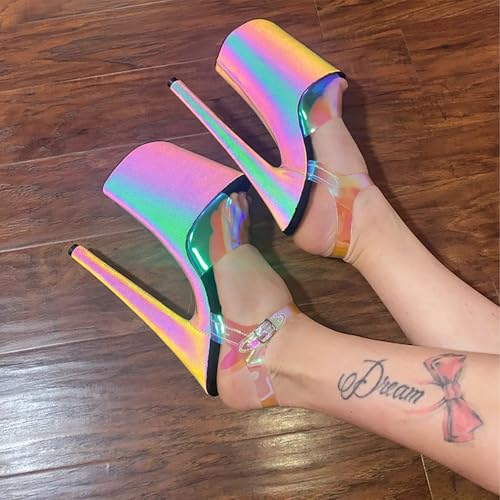 WUXIN H&P Women's 8 Inch Exotic High Heel Sandal Platform Stiletto Pole Dance Shoes2