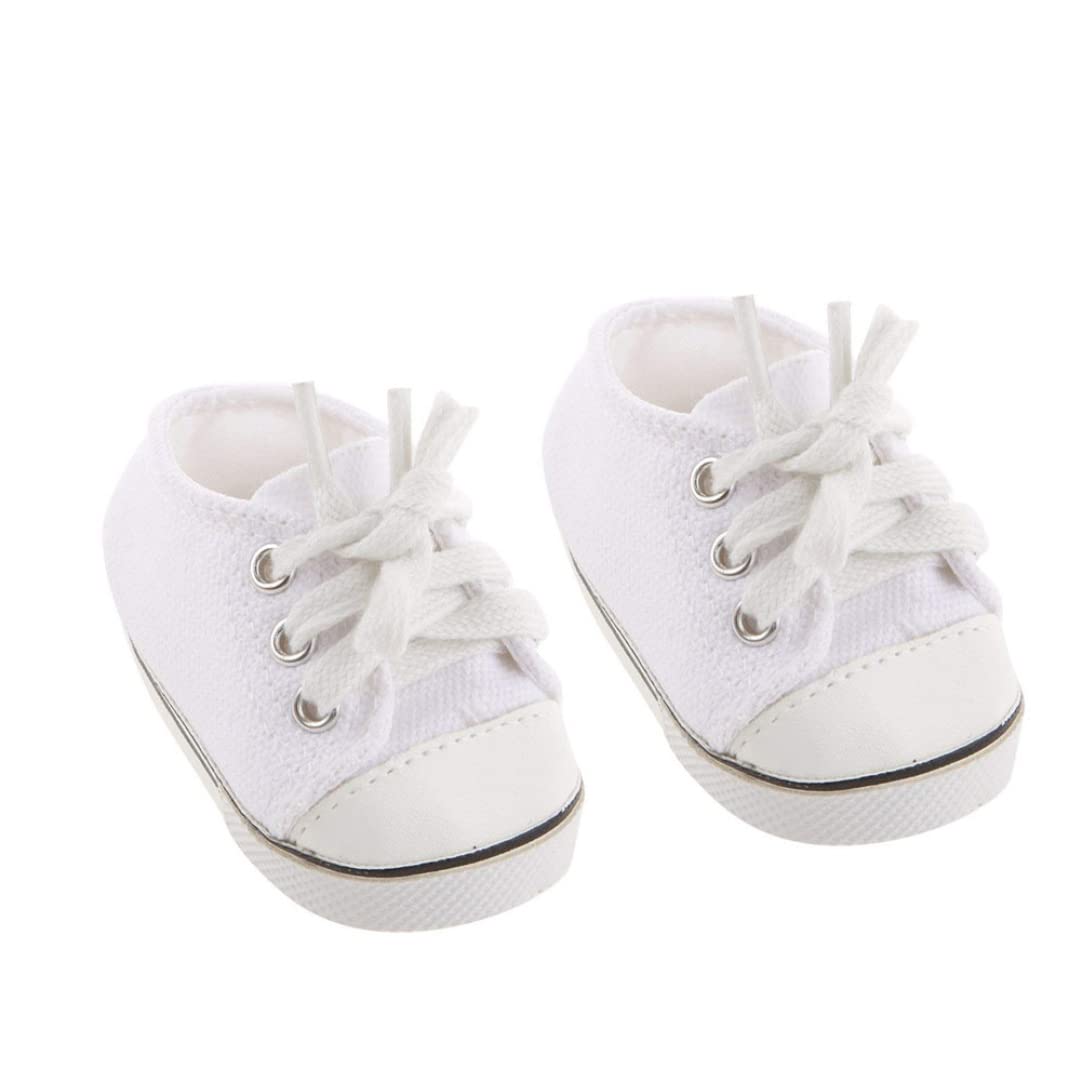 1 Paio di Scarpe da Bambola Bianche Scarpe da Skateboard Casual Calzature per Bambole da 18 Pollici Giocattoli per Bambini Giocattoli E Giochi.