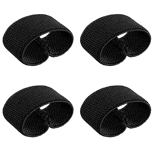 FRTKK 4PCS Military Belt Keepers Webbing Holder Tactical Elastic Belt Loop Stays Backpack/Harness Strap/Sling Retainer Band Organizers(Black)