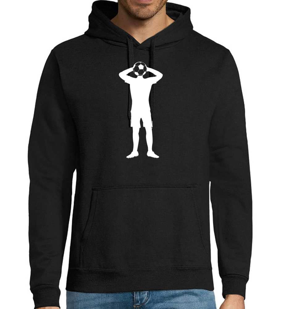 Piłkarz, piłka nożna, męska bluza z kapturem, czarny, 4XL