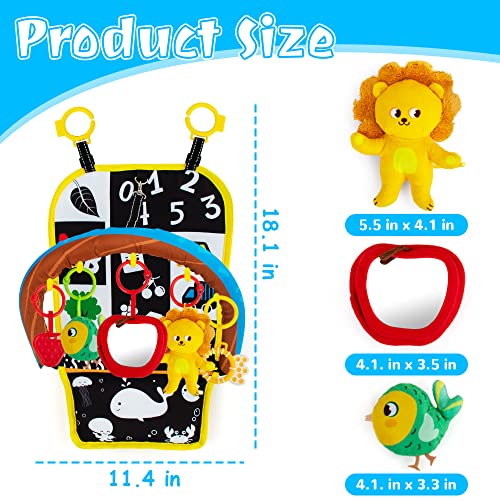 Teytoy Carseat Toys For Infants 0-6 Months, Adjustable Car Seat Toys For Babies 0-6 Months Kick And Play Rear Facing Car Seat Toys Double Sided With Mirror, Rattle, Teether, Sensory Hanging Toys #TOP7