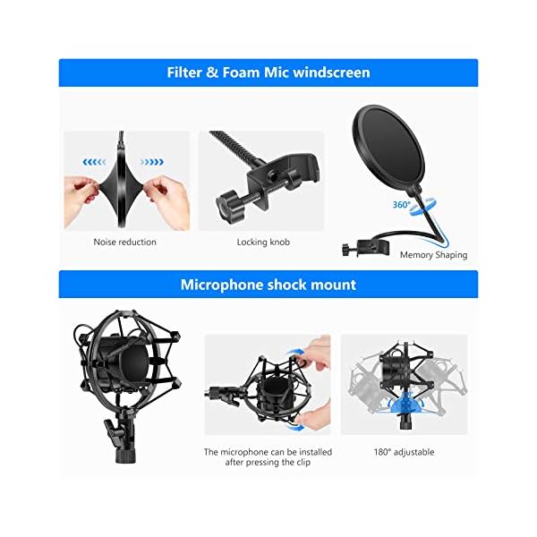 Neewer NW-700 Professionelle Studio Rundfunk & Aufnahme Kondensator-Mikrofon Kit – Bild 8