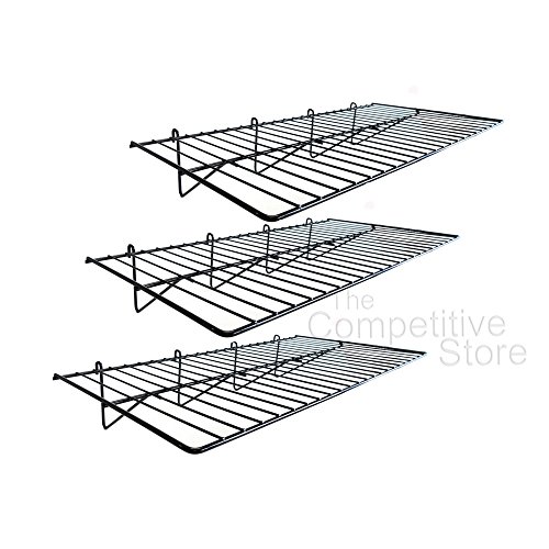 Only Hangers BLK/2412 Gridwall 12 Inch X 24 Inch Straight Shelf Box Of 3 thumb #1