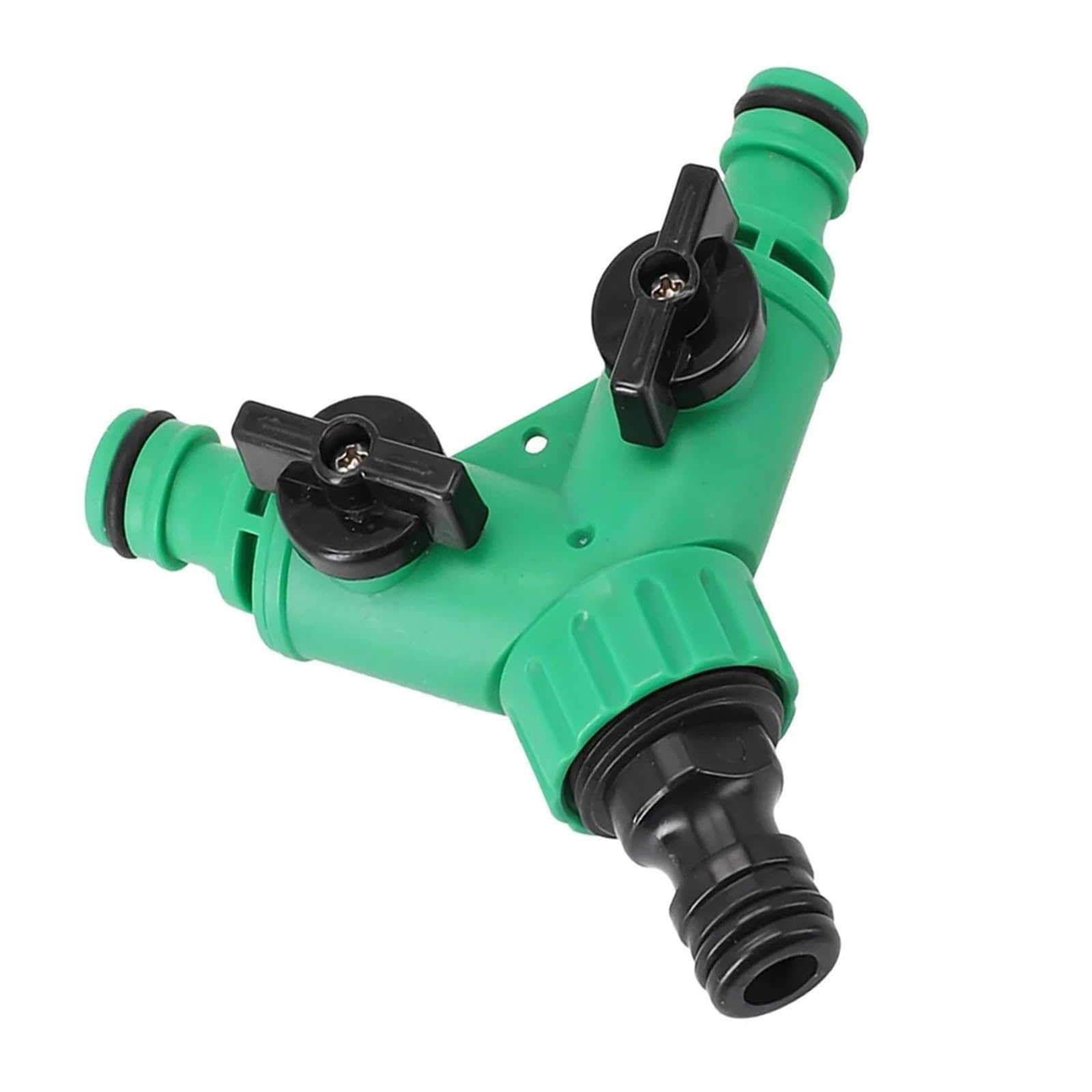 Dual Outlet Water Splitter Valve 2-Way Garden Hose Splitter Y Connector - Quick Connect Valve with Switch
