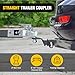 Nilight Straight Trailer Coupler with Security Latch&Chain for 2-Inch Hitch Ball, 2-1/2 Inch Channel,3500 LBS,Heavy Duty Trailler Tongue Coupler for Station Wagon, Truck, Bolted & Welded Installation