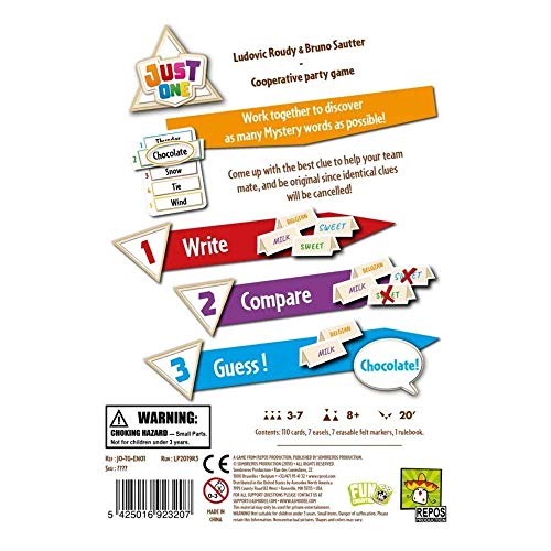 Just One Party Game (White Box) | Cooperative Board Game For Adults And Kids | Fun Games For Family Game Night | Ages 8 And Up | 3-7 Players | Average Playtime 20 Minutes | Made By Repos Production #TOP1