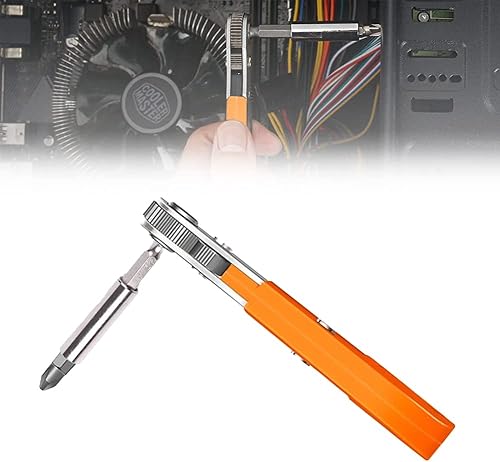 Miniatura 5 de Juego de 12 mini llaves de trinquete de 1/4 de pulgada de ángulo recto de acero de 36 dientes, mango reversible de 90 grados con juego de puntas de