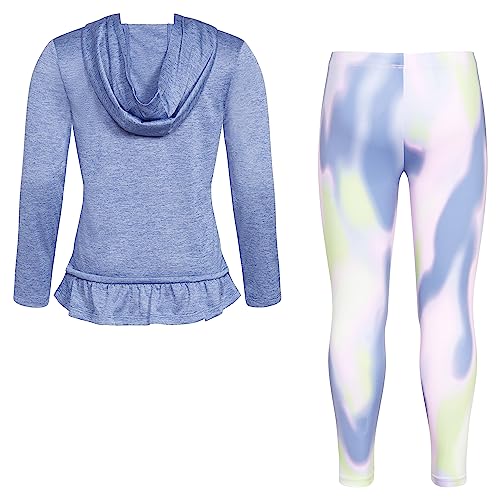 Image of adidas Girls 2-piece Hooded Melange Tee & Printed Legging Set