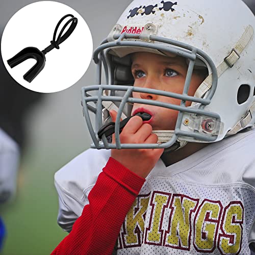 TOODOO 6 Pcs Strapped Mouth Guard Sports Mouthguard with Strap No Boil Football Boxing Mouthpiece Adult Youth Braces Soft Mouthguard for Lacrosse Basketball Hockey Wrestling(Black,Adults) - Thumbnail 6