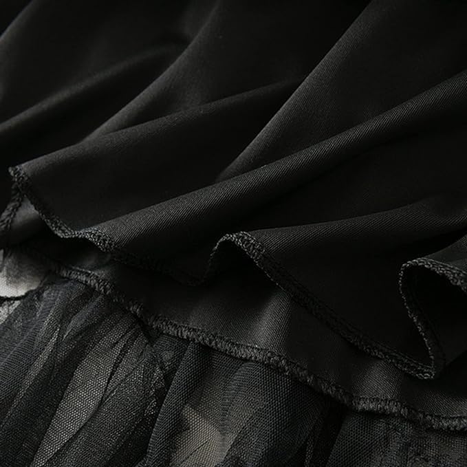 Womens One Size Skirt Mesh Layered Hem Fluffy Multilayer Tiered Puffy Ruffles Tulle (Midi Pink) - Image 4