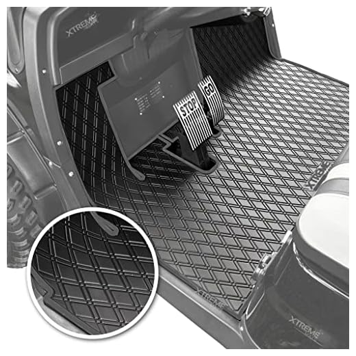 Xtreme Mats Golf Cart Mat, Full Coverage Golf Cart Floor Liner - Compatible with ICON Carts (i20, i40) and Advanced EV (Gen1) - All Black