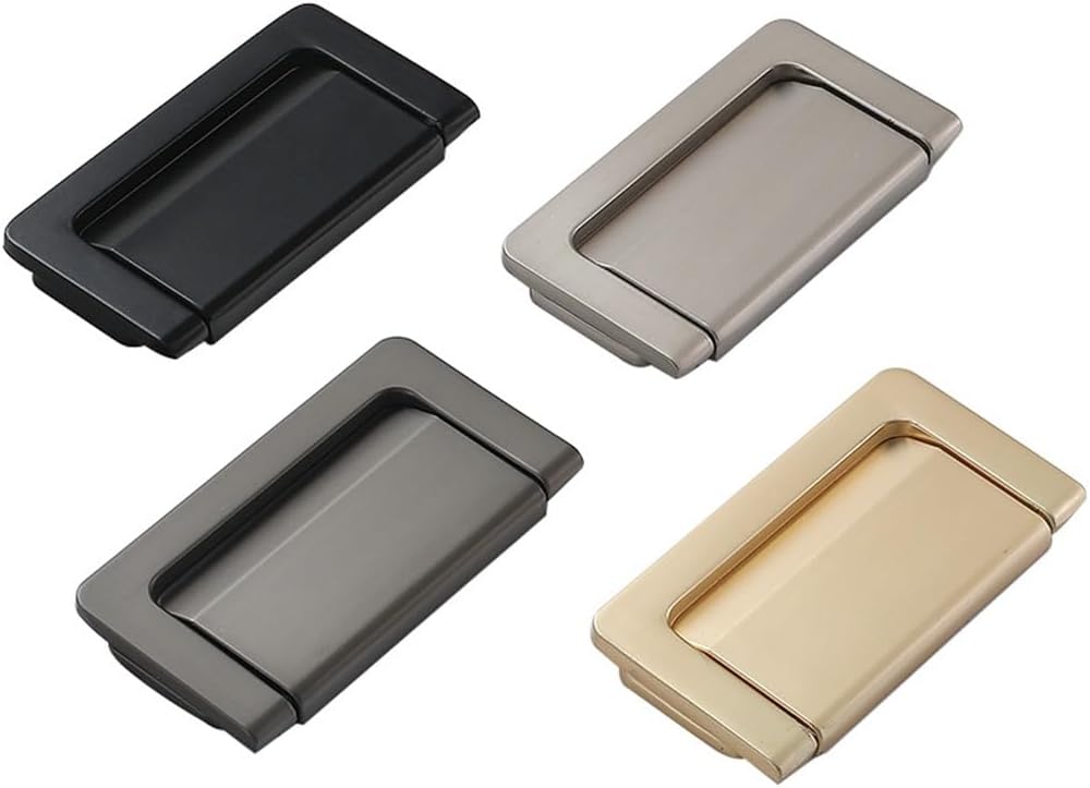 Zinc-Alloy Black Cabinet Door Handle Invisible Drawer Cabinet Door Handle Clear Installation