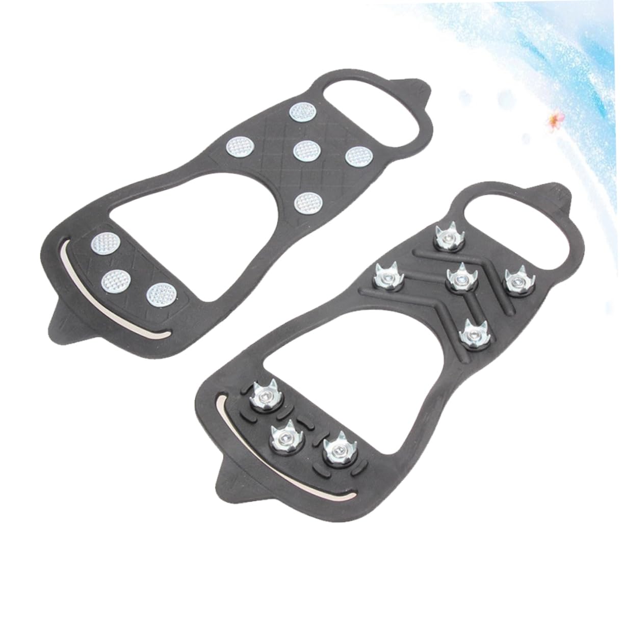 COSMEVIVI Ice Traction Shoes Cover 8- Non-Slip Crampon Cleats for Boots Sneakers Stretchy Ice Climbing Spikes Easy Fit for Men/Women