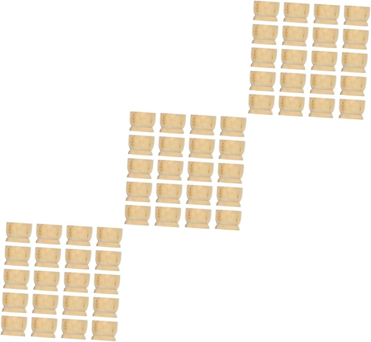 VILLCASE 60pcs Wooden Egg Cups Easter Egg Display Stand Durable Craft Tool for Parties and Festivities