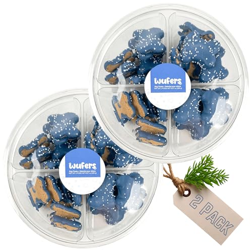 Wufers Pawliday Gourmet Cookie Dog Treats (Sprinkled Bone Platter - Blue)