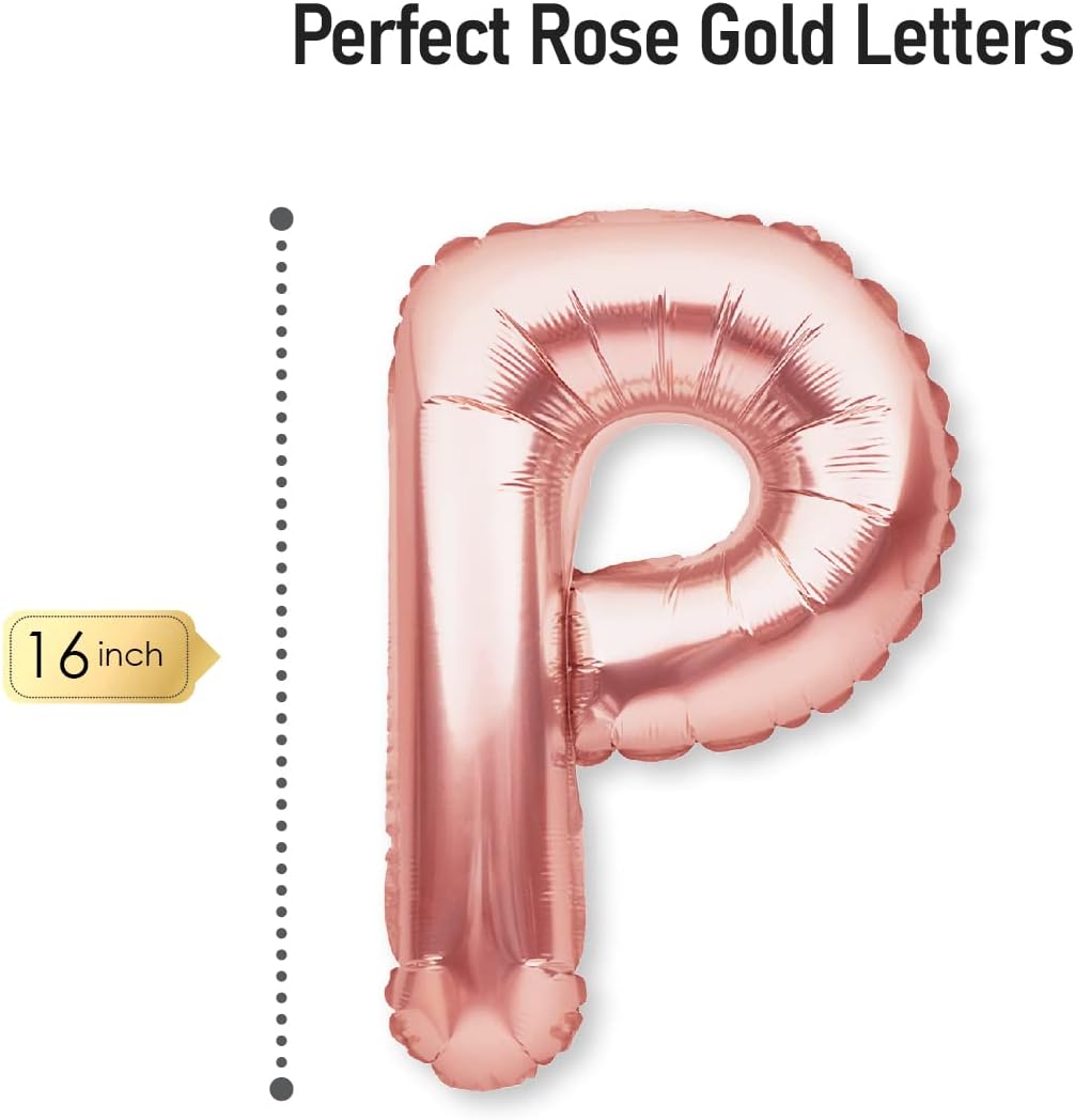 PartyForever Bachelorette Party Balloons Decorations Rose Gold 16 Inch Letters Banner - Bridal Shower Decorations Set : Home & Kitchen