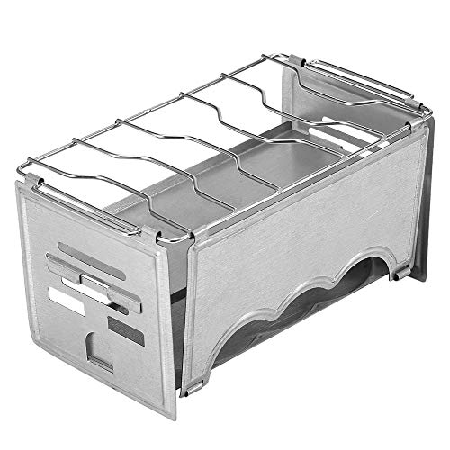 Fogão Externo, Romacci Fogão portátil dobrável de aço inoxidável para mochila ao ar livre Fogão de a