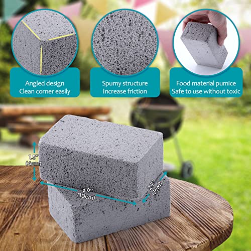 Hasteel Grill Cleaning Brick, Griddle Pumice Stone For Removing Stains Kit Of 4, Commercial Grade Grill Block Cleaner Accessories For Flat Top, Racks, Cast Iron, Sink, Effective & Reusable Clean Tool #TOP1