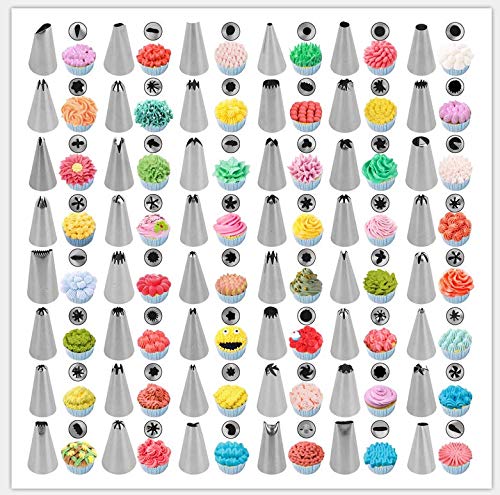 image for AISARCH 48-Piece Numbered Piping Tips, Cookie Icing Tips, Cookie Decor