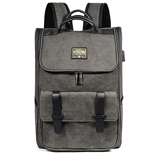 TEEMZONE Zaino grande capacità, da viaggio, da lavoro, durevole, in tela, impermeabile, per la scuola