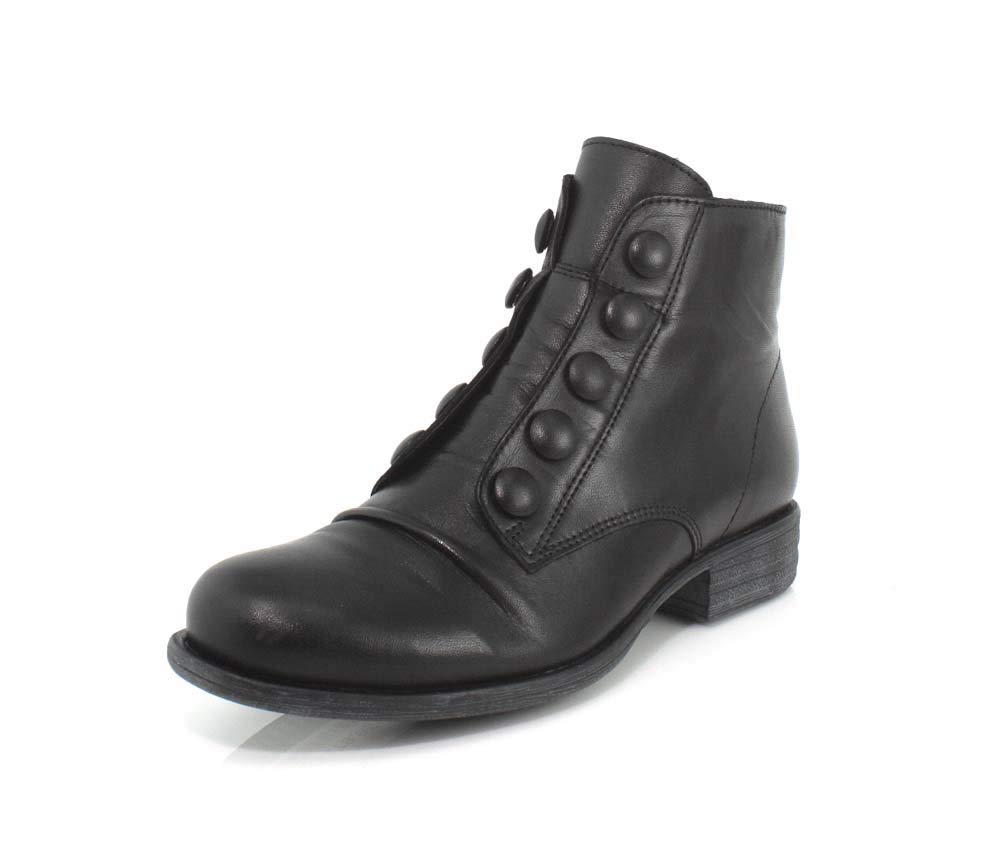 Miz Mooz Louise Ankle Boots for Women - Ladies Handcrafted Leather Booties - Short & Low Cut w/Zipper & 1" Heel