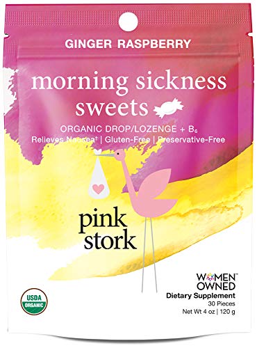 Pink Stork Morning Sickness Sweets: Ginger Raspberry Morning Sickness Candy for Pregnancy, USDA