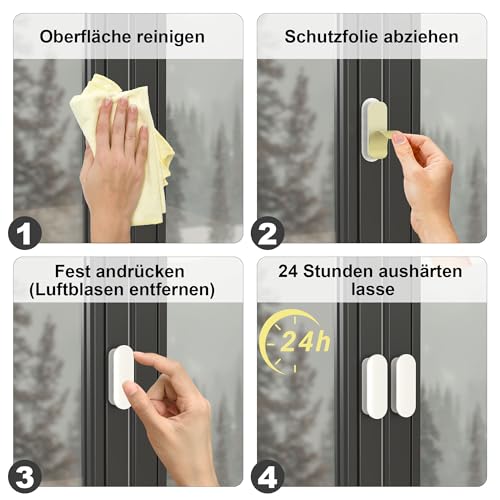 KeZaara 2er Pack Balkontürgriff Außen Kleben Weiß, Türgriff Balkontür Außen für Schranktüren,Balkontüren, Glas Fenstergriffe, 9 × 3,2 × 2 cm