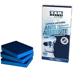 Esponja Para Limpeza Antiaderente Azul Pack com 3, Tekbond,