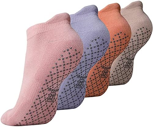 unenow Unisex Non Slip Grip Socks with Cushion for Yoga, Pilates, Barre, Home & Hospital