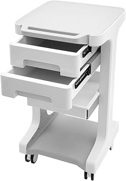 Professional 3-Tier Esthetician Cart with Drawers, Mobile Medical Carts with Wheels, Rolling Lab Carts for Hospitals, Beauty Salons, 50kg/110lb Load