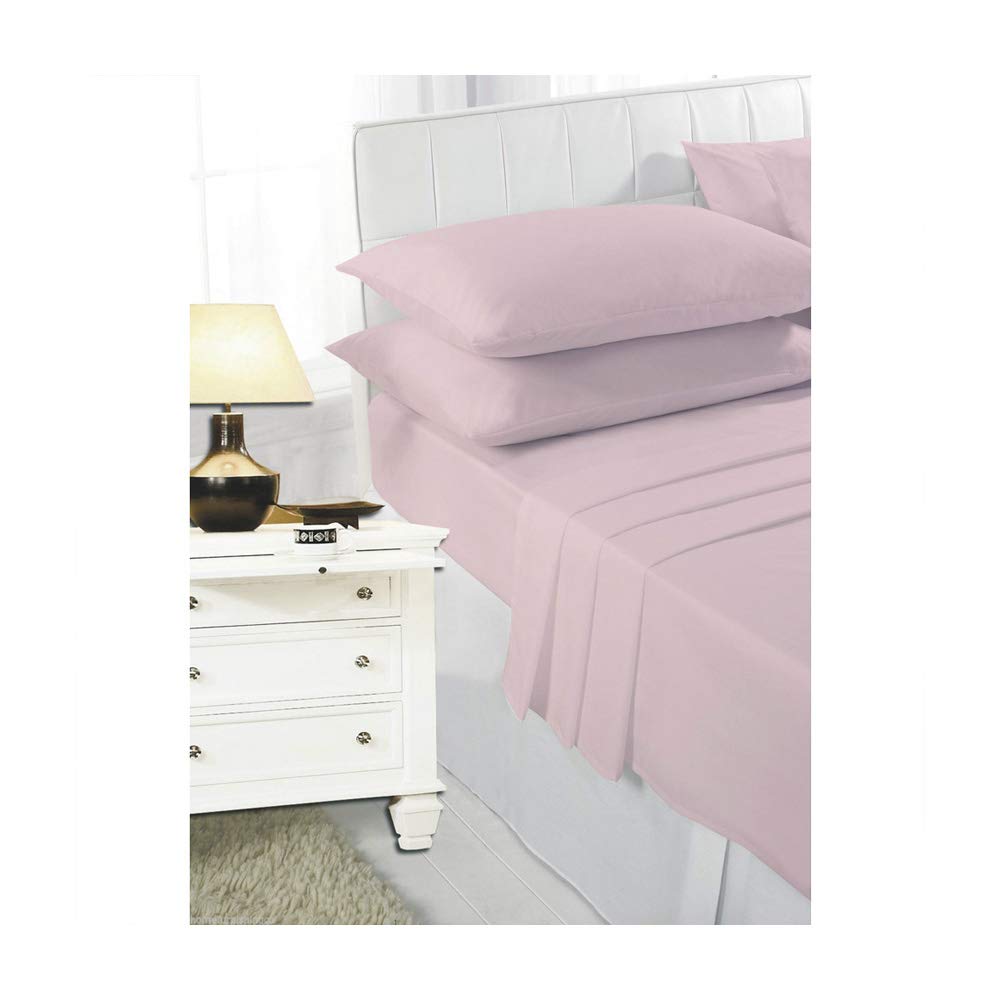 Flat Sheets Polycotton Bed Sheets Double Size Bed Poly Cotton Bedding, Pink
