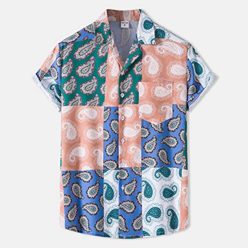 Chemise hawaïenne pour hommes à motif fleur de cajou et manches courtes