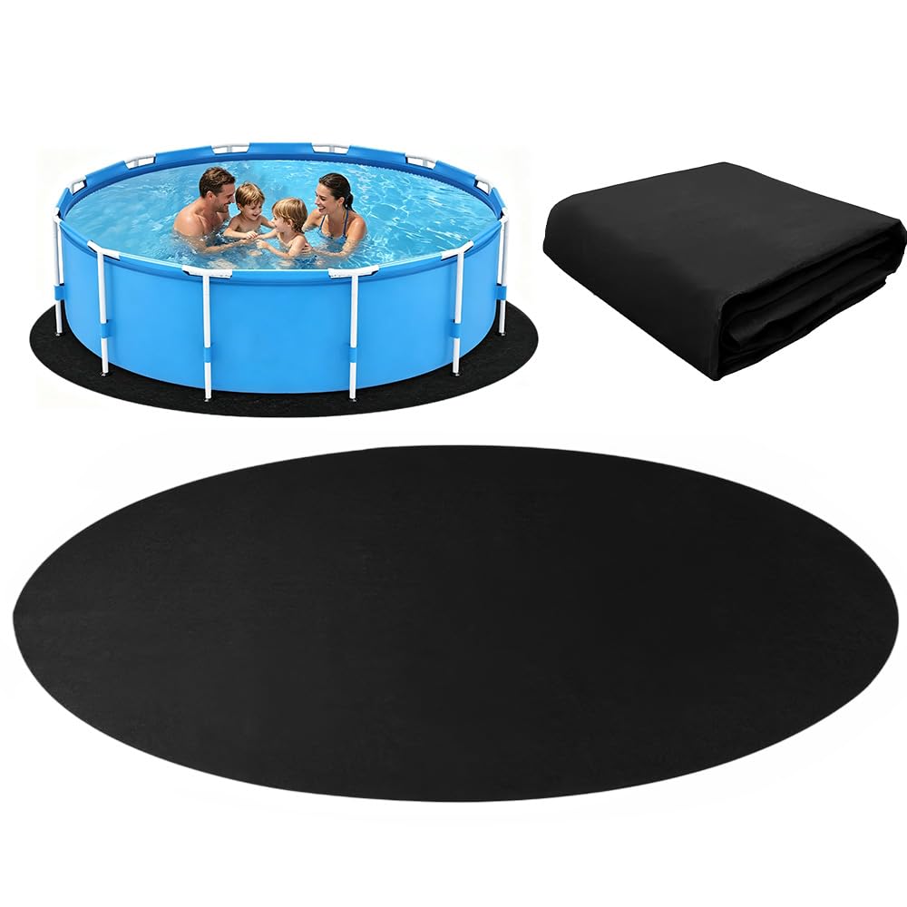 4M Pool Bodenplane Runden, extra Dicke Bodenplane für Oberirdische Schwimmbecken, UV-Stabil & Reißfest Poolunterlage rutschfeste Unterlage Rund, Schwimmbecken Matte Pool Boden-plane Faltbarer, schützt