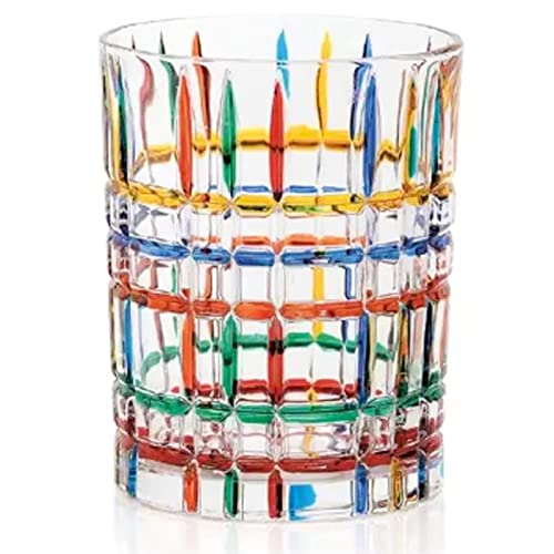 ZONSUSE Bicchieri Whisky Colorati,Bicchieri Rum Particolari,Bicchieri Cocktail Vetro, per Bourbon Scotch Liquori Rum Brandy,Idea Regalo per Uomini Donne Papà Fratello Amico Amanti del Whisky 300ml (C)