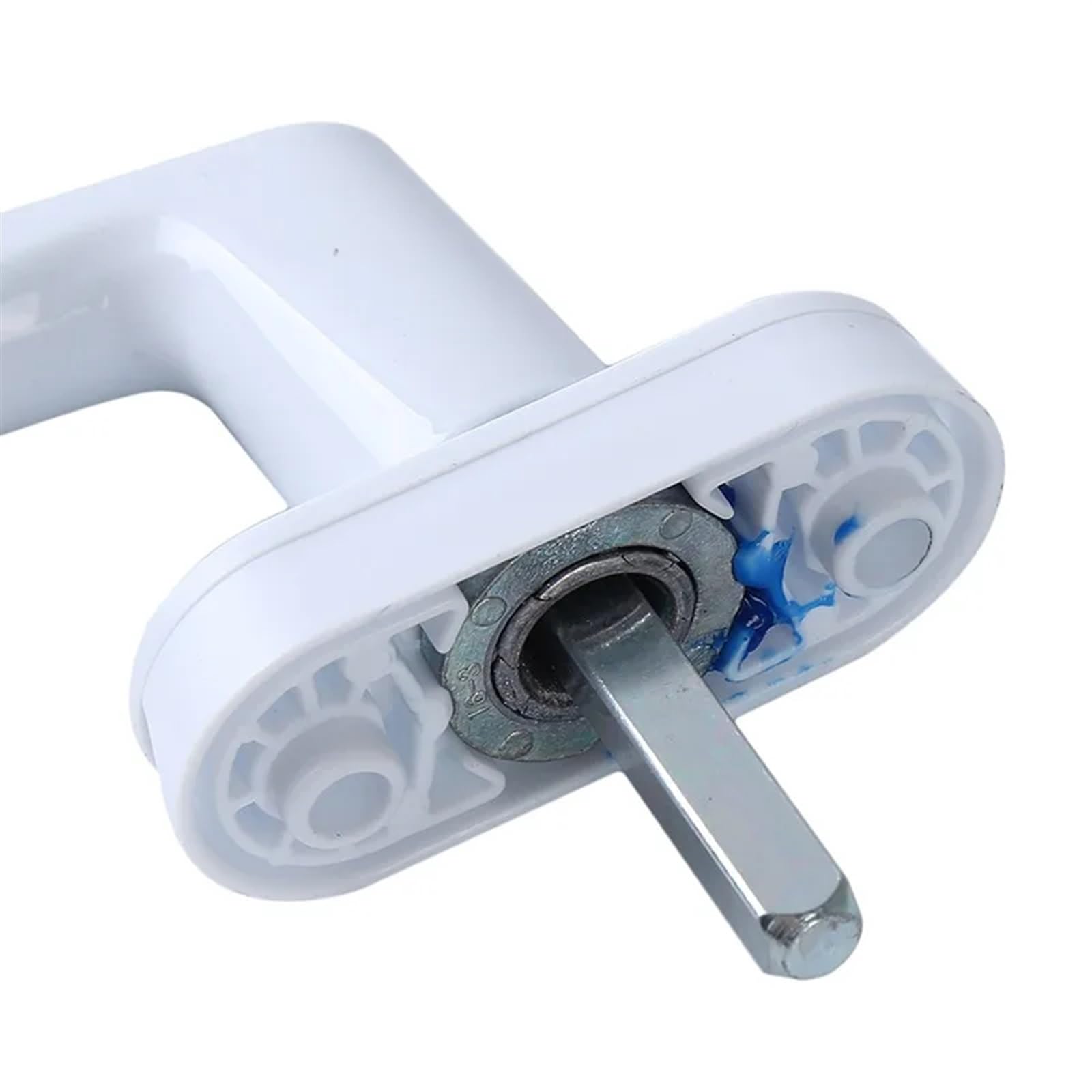 Maniglia universale per porte e finestre in lega di alluminio con chiusura a chiave per doppi vetri, colore bianco, facile da girare, viti incluse